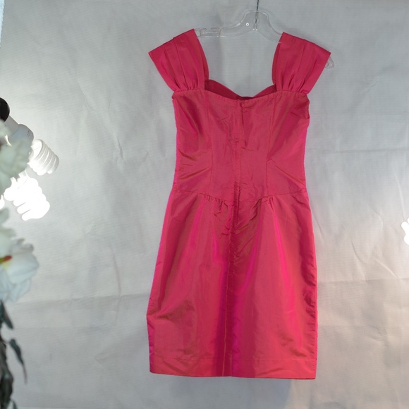 Pink Taffeta type Shift Dress SZ S - Picture 7 of 7